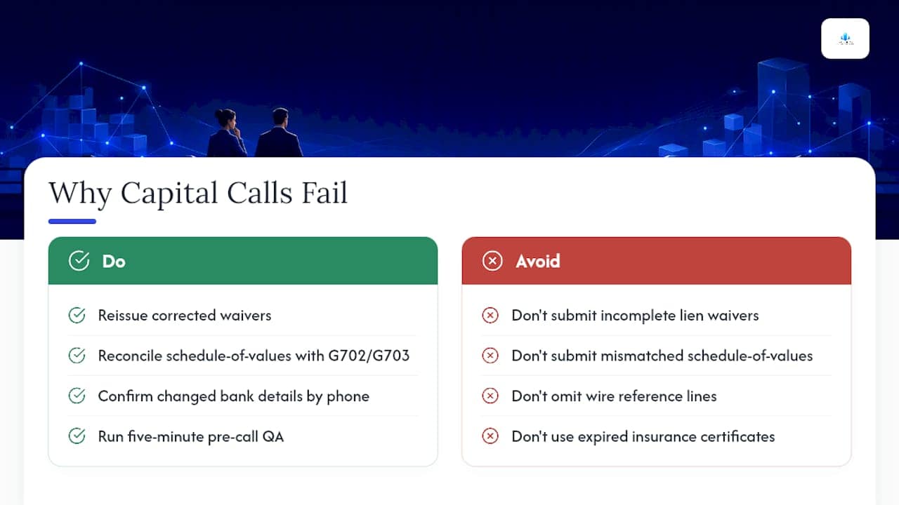 What Mistakes Cause Capital Calls or Draws to Fail? — overview diagram