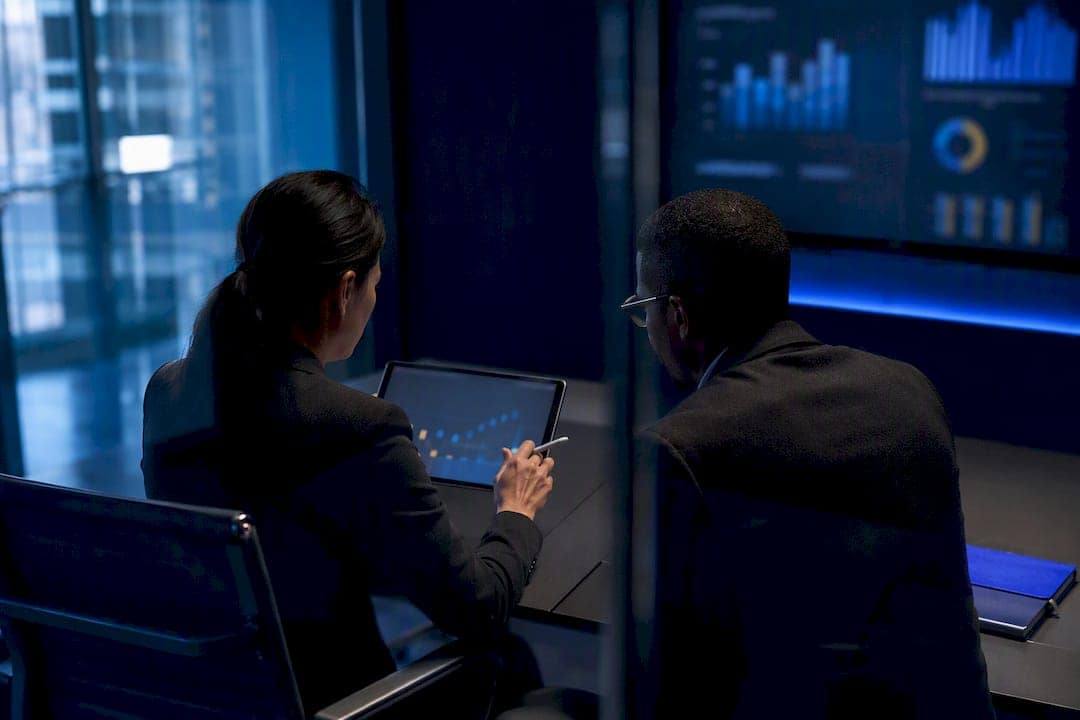 Risk professionals reviewing credit model outputs