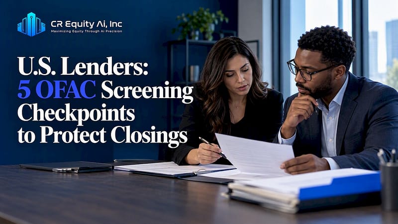 U.S. Lenders: 5 OFAC Screening Checkpoints to Protect Closings 6 Lenders reviewing OFAC screening at closing