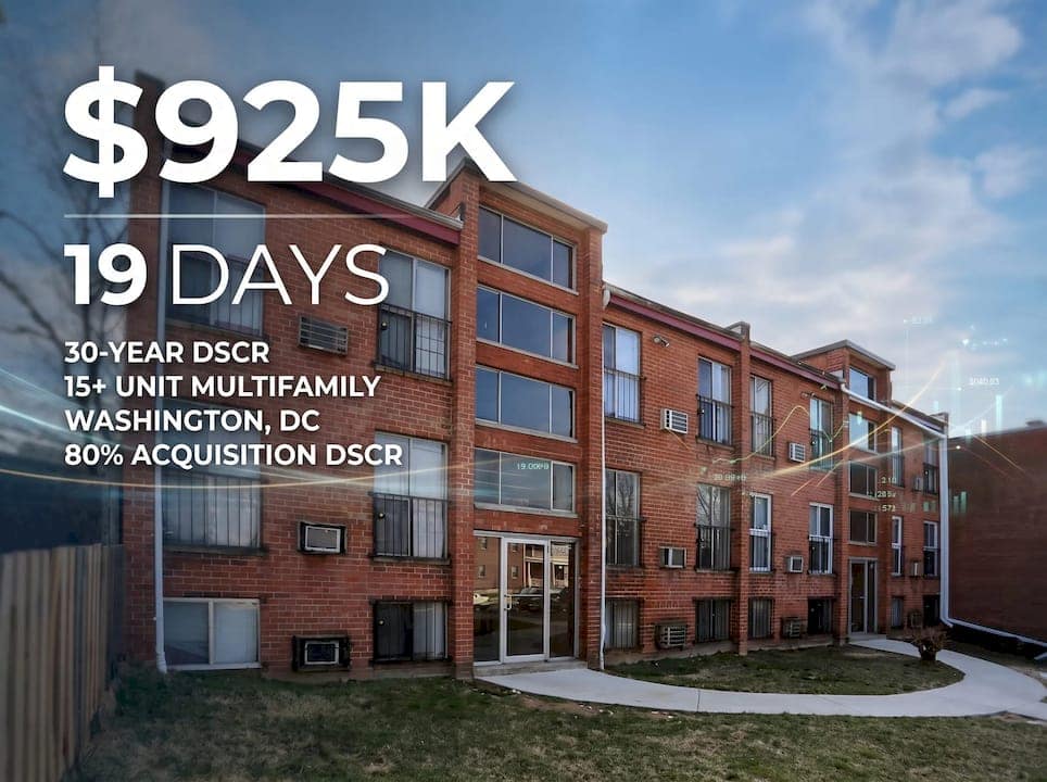 Washington DC multifamily property financed with a $925,000 DSCR refinance