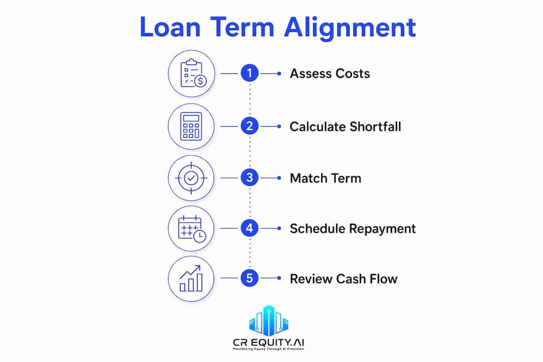 Infographic illustrating loan term alignment steps