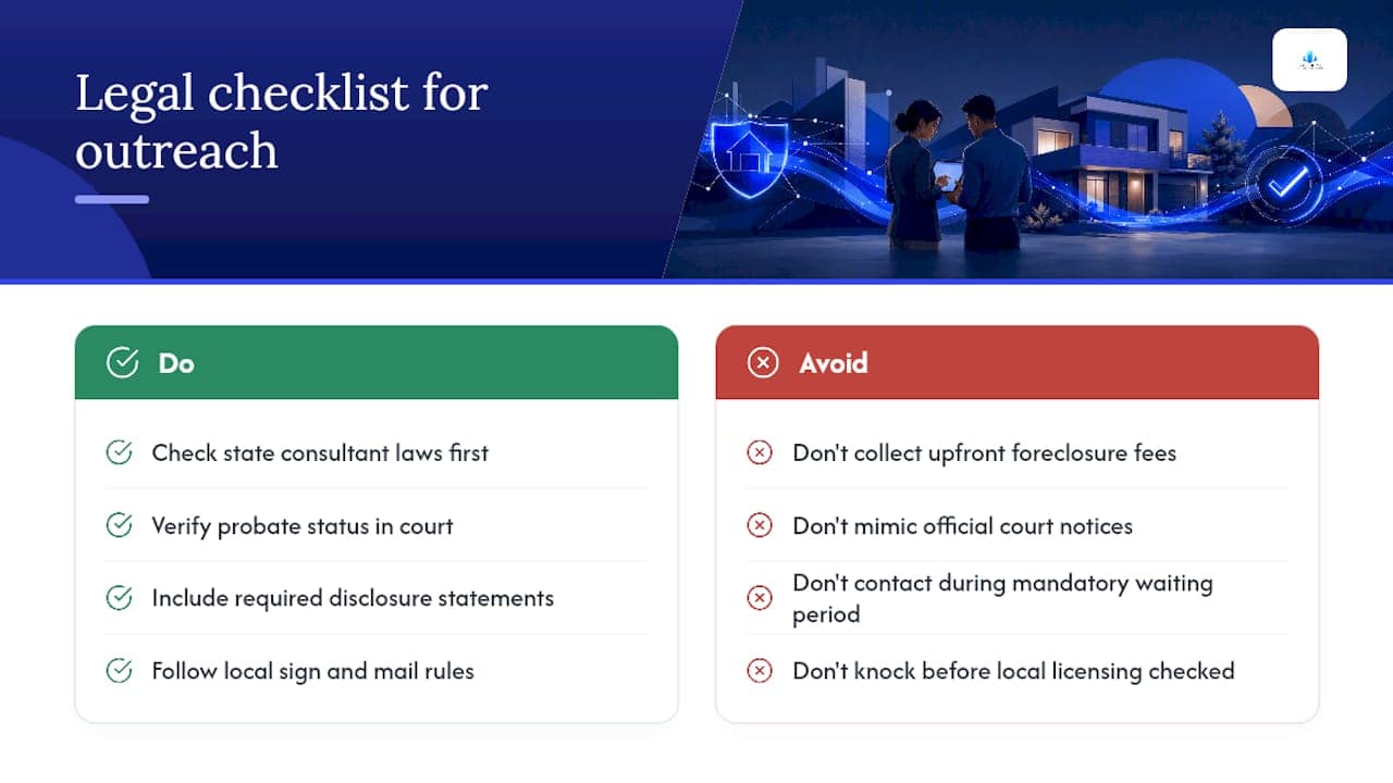 What Legal Rules Apply to Distressed Seller Outreach Beyond TCPA? — overview diagram