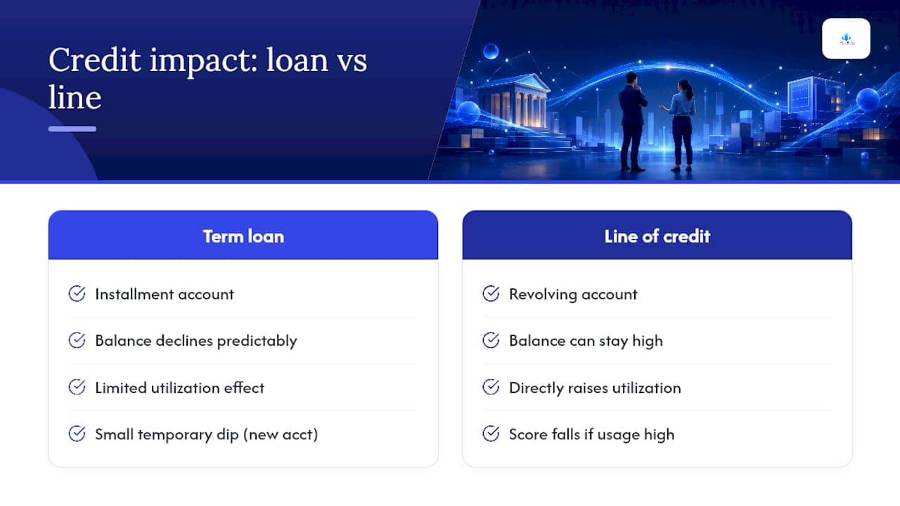 Term loan and credit line utilization comparison