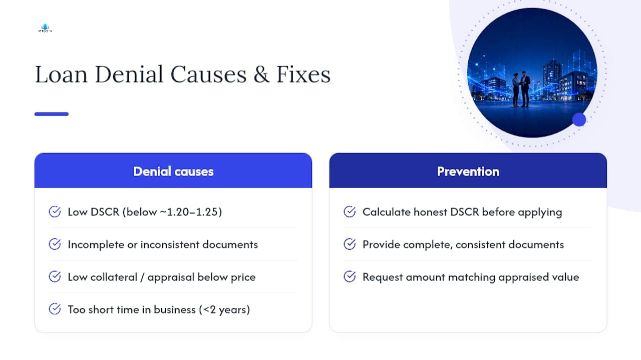 Six common commercial loan denial reasons