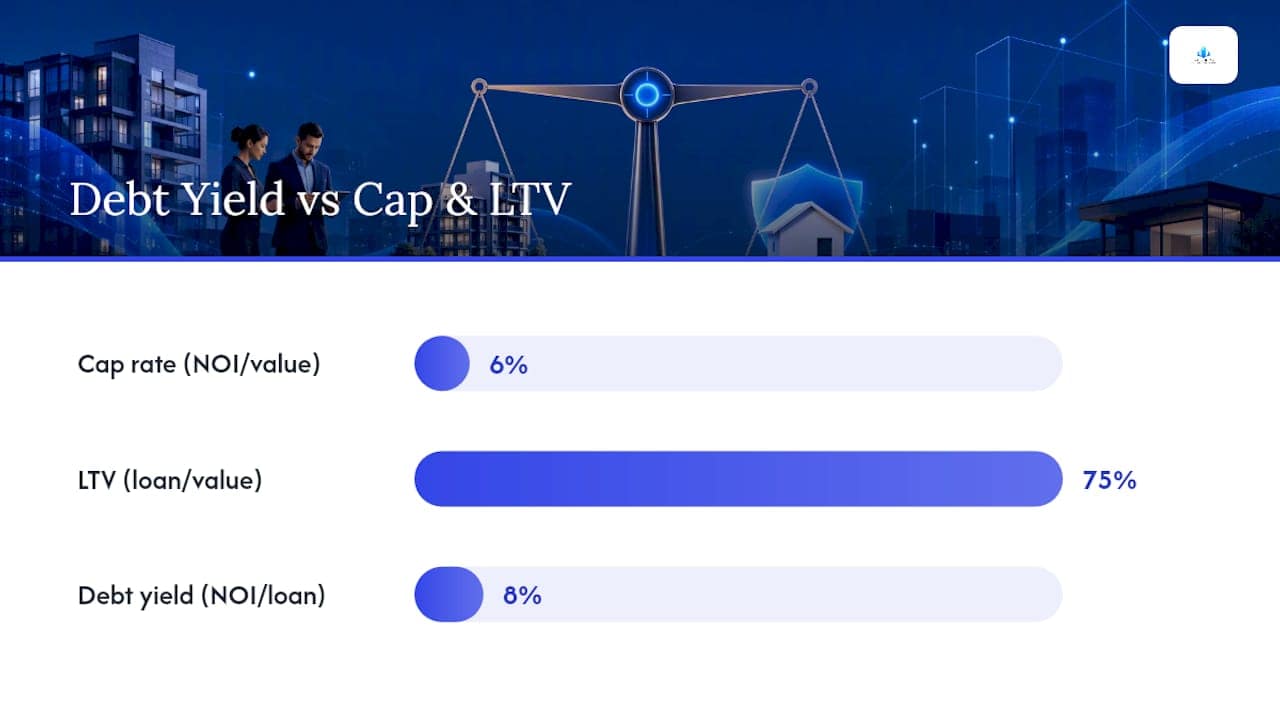 Comparison diagram of Debt Yield, DSCR, and LTV