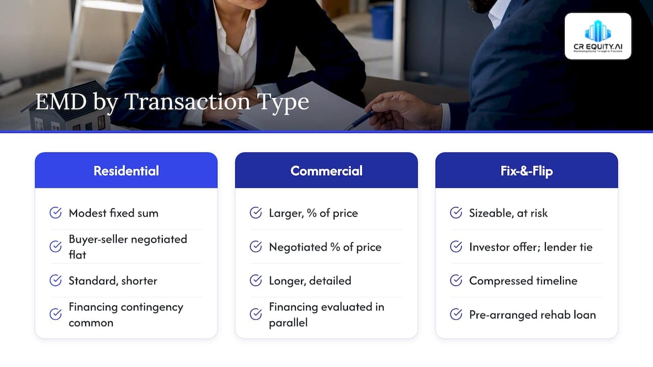 Implications of EMD in Residential, Commercial, and Fix-and-Flip Deals — overview diagram