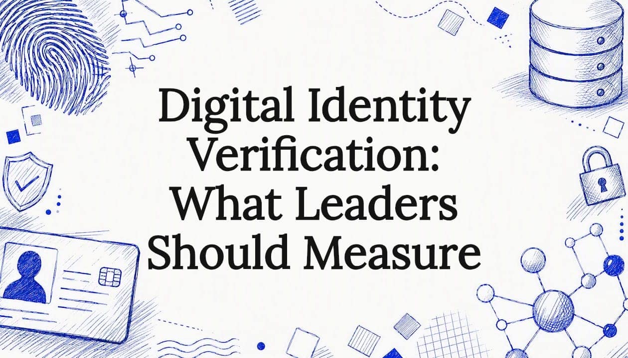Decorative title card illustration of digital identity verification